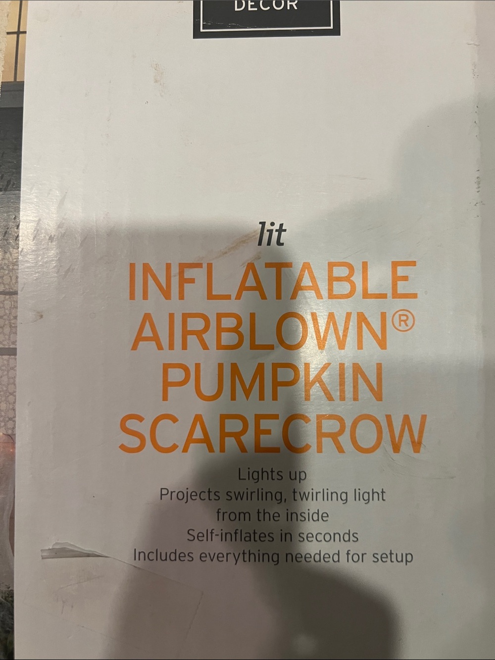Inflatable Pumpkin Head yard decor - Orange & Black - Picture 2 of 3